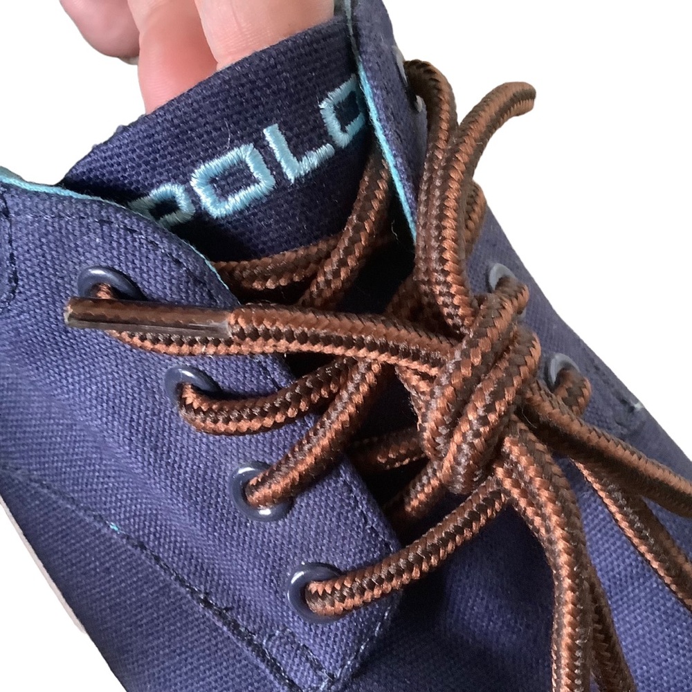 Polo Ralph Lauren Mens Felton canvas sneaker shoes navy blue lace up size 13